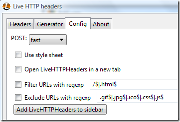 Live HTTP headers config screen - That's where the problem is!